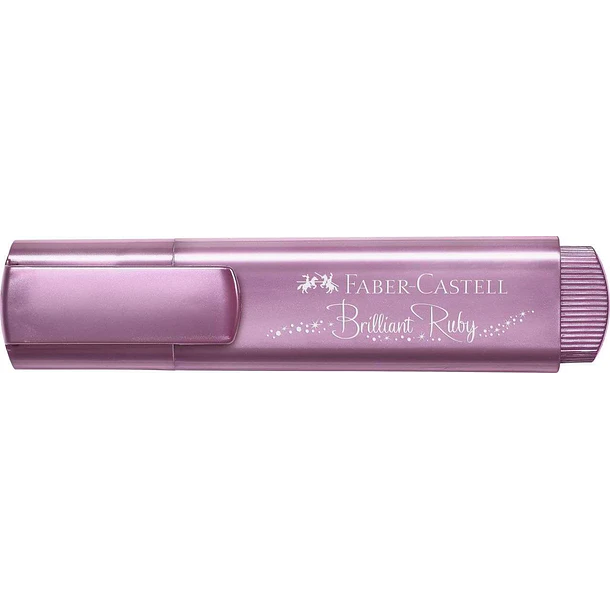Faber-Castell Textliner 46 Metallic Marcador Fluorescente - Punta Biselada - Trazo entre 1mm y 5mm - Tinta con Base de Agua - Color Rubi Metalico