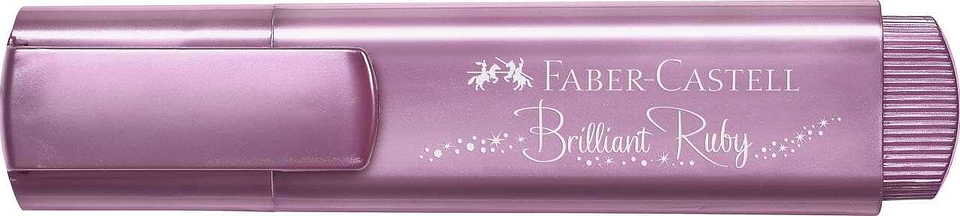 Faber-Castell Textliner 46 Metallic Marcador Fluorescente - Punta Biselada - Trazo entre 1mm y 5mm - Tinta con Base de Agua - Color Rubi Metalico 1