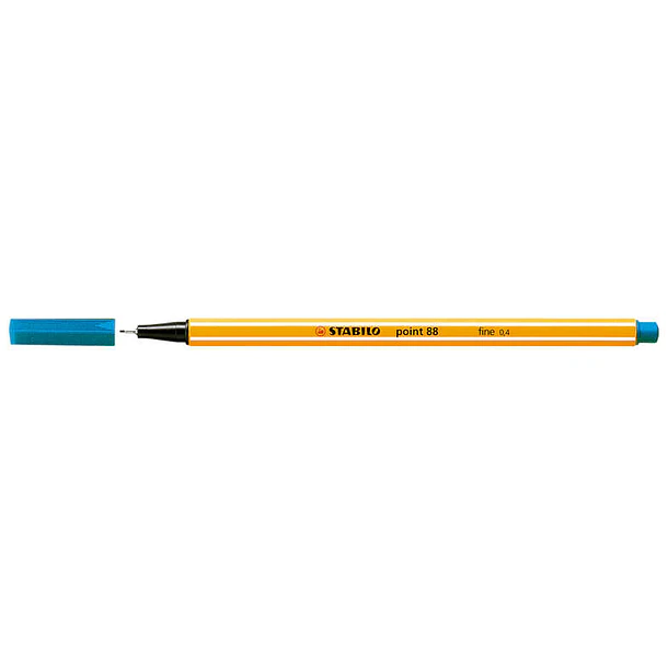 Stabilo Point 88 Rotulador de Punta Fina de Fibra - Trazo de 0.4 mm - Tinta con Base de Agua - Color Azul Turquesa