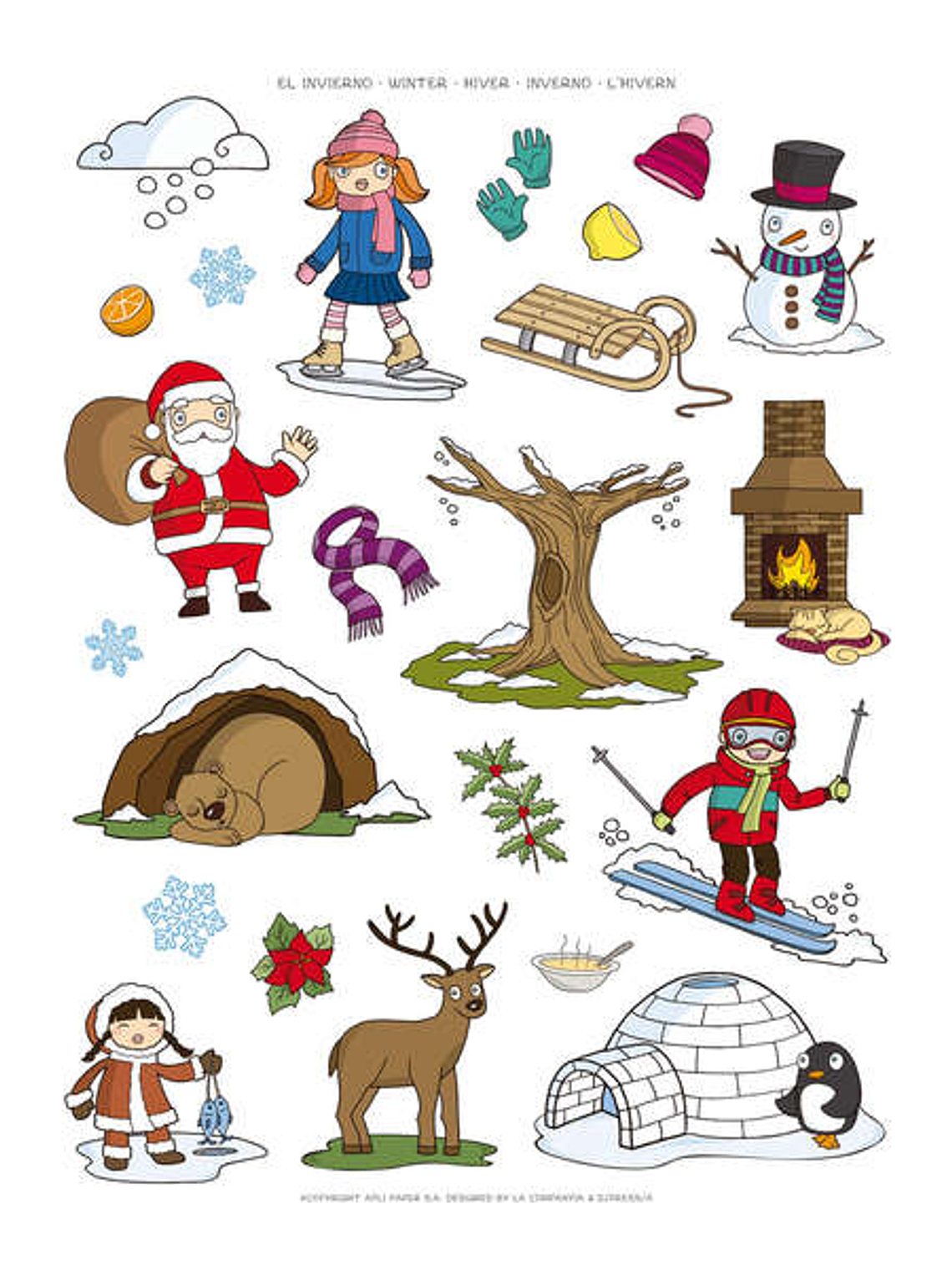 Apli Bolsa de Gomets Tematicos el Invierno - 69 Gomets en 3 Hojas - Adhesivo Removible - Ilustraciones Educativas - Adhesivo Base Agua - Libre de Diso 1