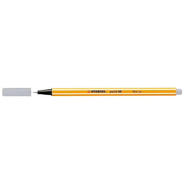 Stabilo Point 88 Rotulador de Punta Fina de Fibra - Trazo de 0.4 mm - Tinta con Base de Agua - Color Gris