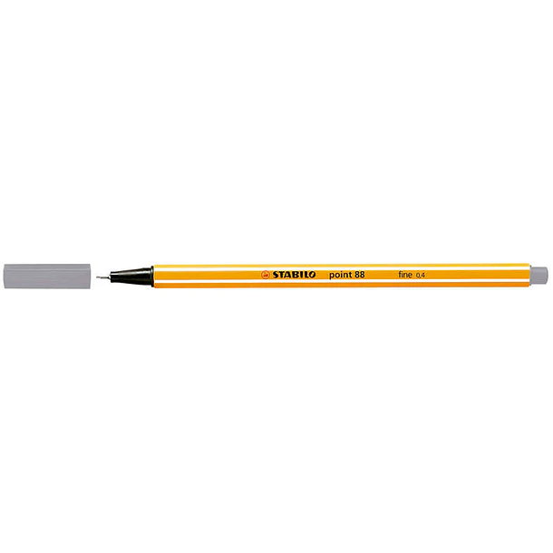 Stabilo Point 88 Rotulador de Punta Fina de Fibra - Trazo de 0.4 mm - Tinta con Base de Agua - Color Gris Oscuro