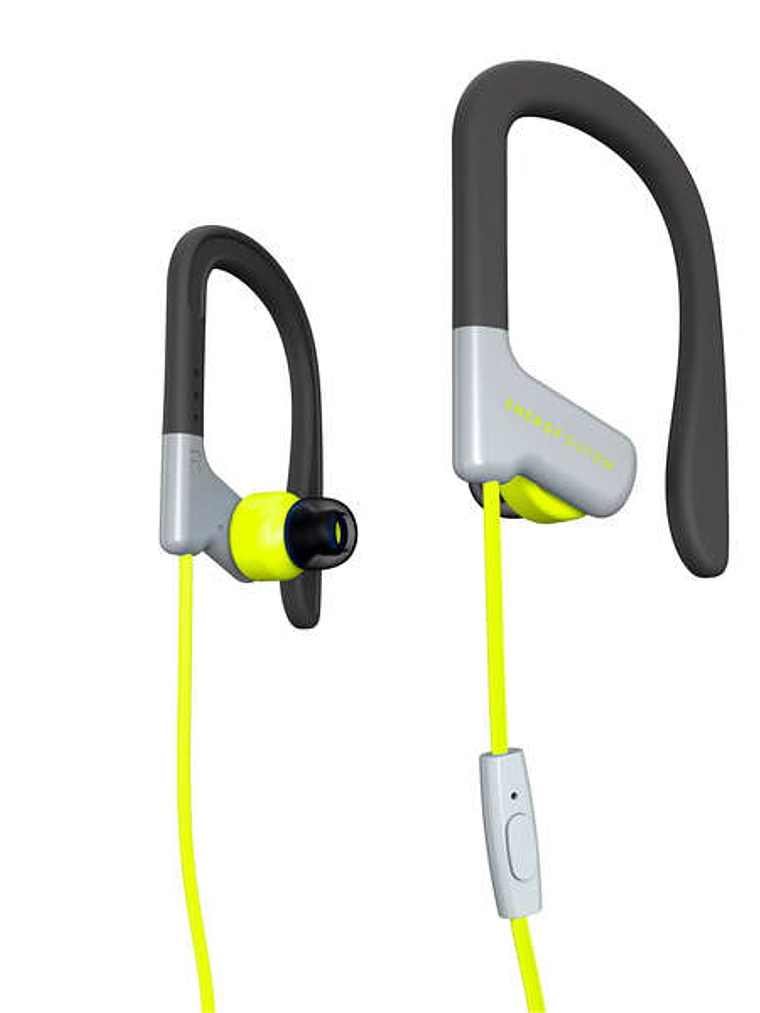 Energy Sistem Auriculares Sport 1 Microfono - Ajuste Seguro - Resistente al Sudor - Control de Conversacion - Microfono - Color Amarillo 1