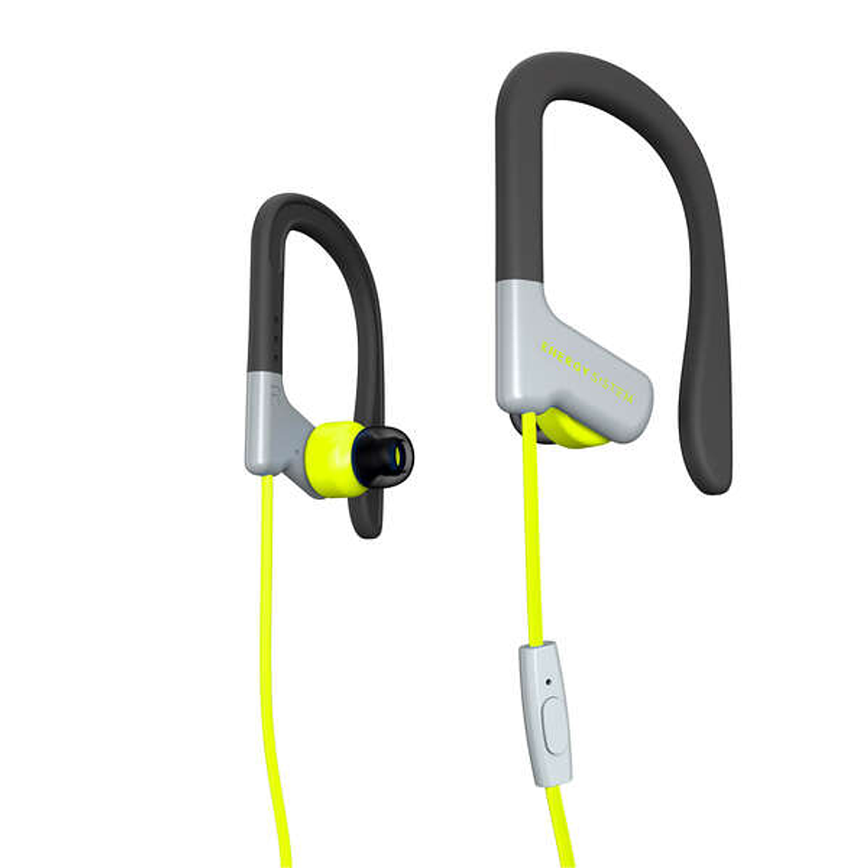 Energy Sistem Auriculares Sport 1 Microfono - Ajuste Seguro - Resistente al Sudor - Control de Conversacion - Microfono - Color Amarillo 1
