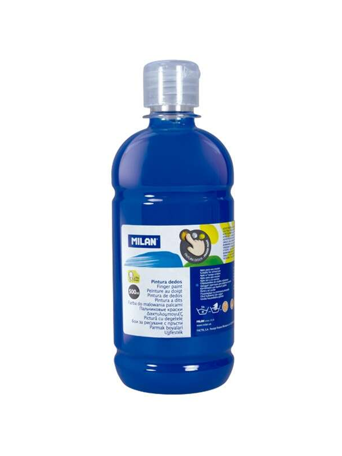 Milan Botella de Pintura para Dedos - 500ml - Facil Aplicacion - Mezclable - Color Azul 1