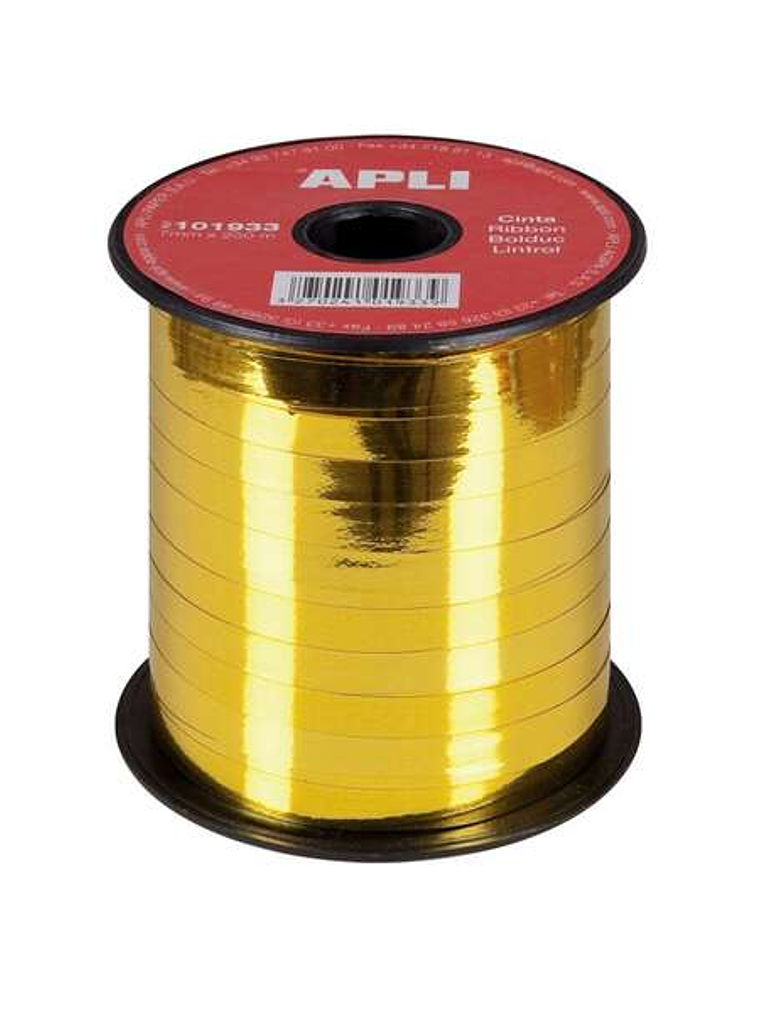 Apli Rollo de Cinta para Envolver Regalos de 7mmx250m - Acabado Brillante - Color Oro 1