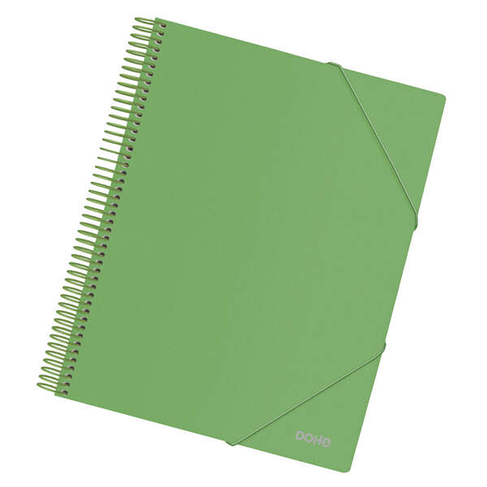 Dohe Carpeta con 30 Fundas Tamaño A4 - Tapa de Polipropileno Opaco de 800 Micras - Fundas Transparentes de 80 Micras - Espiral de Plastico de Color - 1