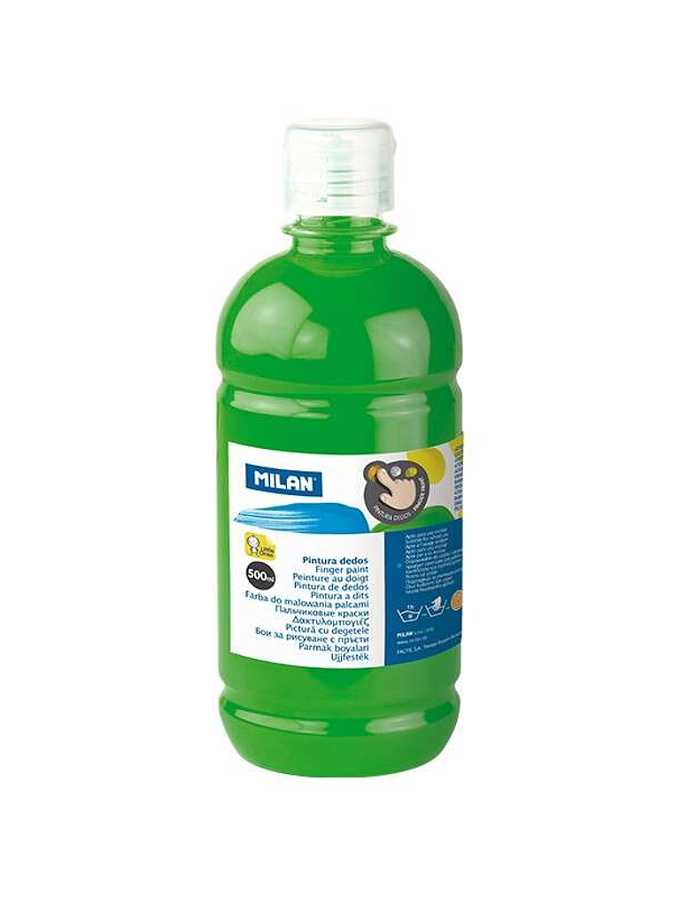 Milan Botella de Pintura para Dedos - 500ml - Facil Aplicacion - Mezclable - Color Verde 1