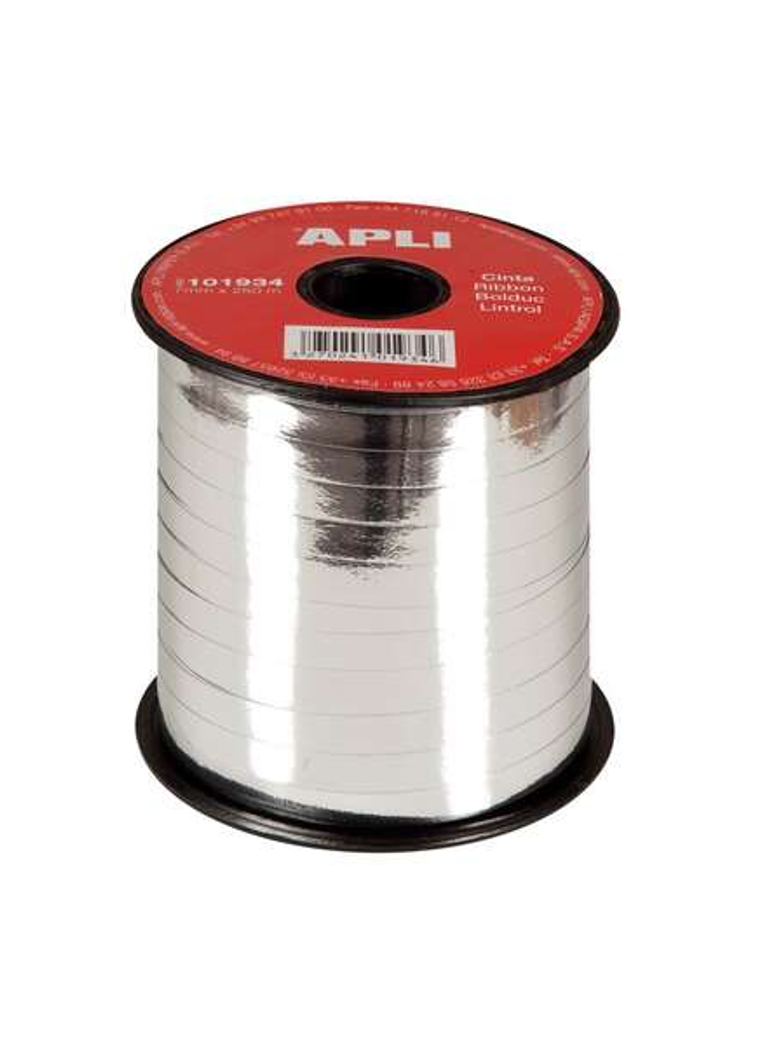 Apli Rollo de Cinta para Envolver Regalos de 7mmx250m - Acabado Brillante - Color Plata 1