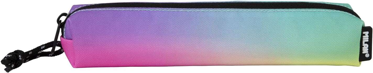 Milan Sunset Estuche Portatodo Mini Redondo - Tejido Resistente a las Roturas y Rasgaduras - Medidas 20,5x4,5x5cm - Modelo Color Negro 1