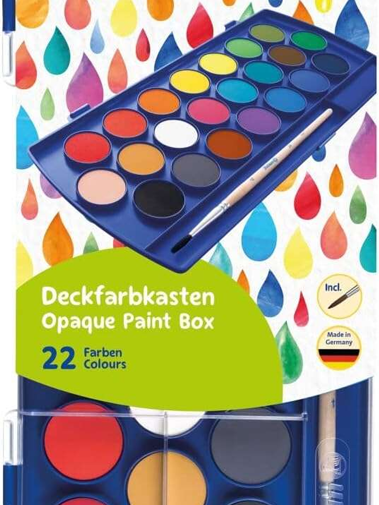 Pelikan Acuarelas Escolares - 22 Colores - Faciles de Diluir - Resistentes a la Luz - Incluye 1 Pincel 1