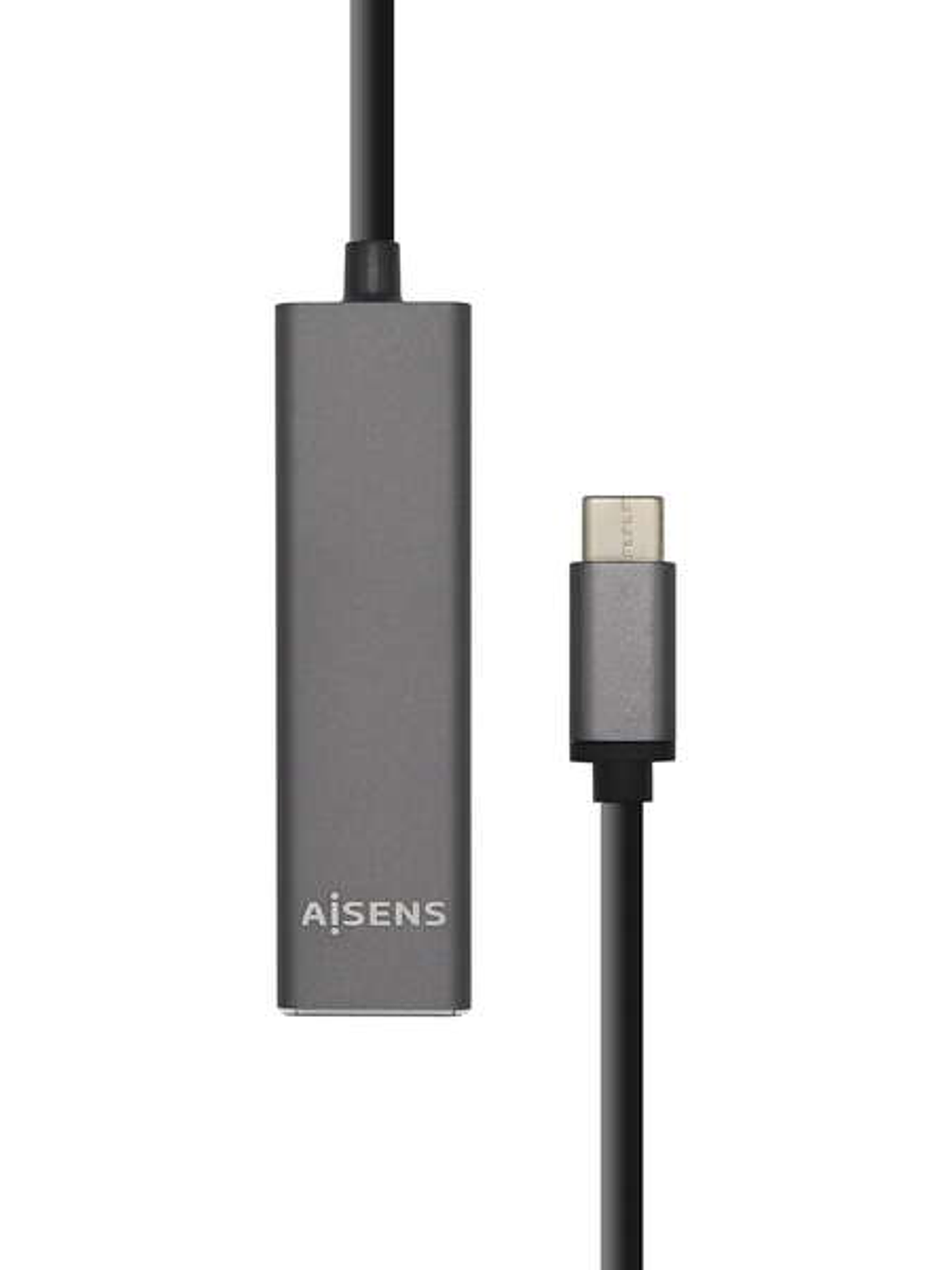 Aisens HUB USB 3.1 USB-C - USB-C Macho a 4xTipo A Hembra - 15cm - Color Gris 1