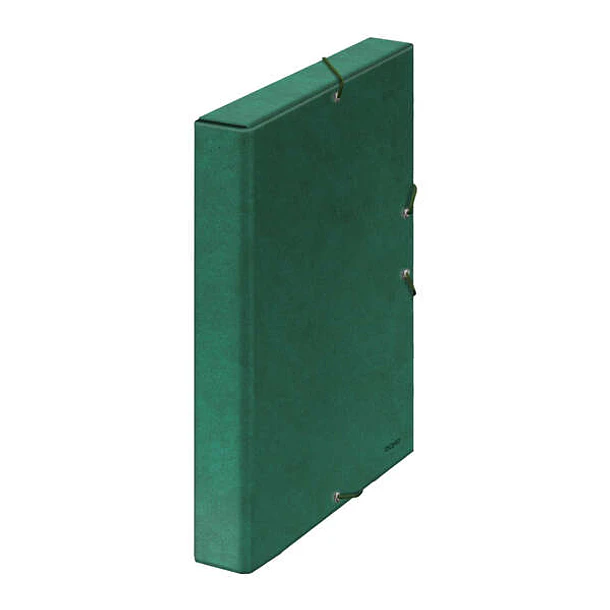 Dohe Caja para Proyectos Lomo 3cm - Carton Forrado con Papel Impreso y Plastificado - Cierre con Gomas - Color Verde