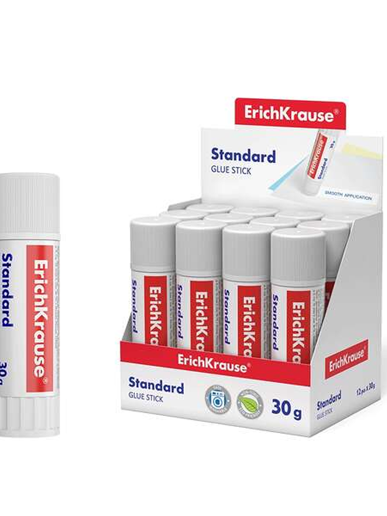Erichkrause Standard Pegamento en Barra 30gr - Pegado Rapido y Confiable - Facil de Aclarar con Agua - Sin Disolventes - Apto para Papel, Carton y Fot 1