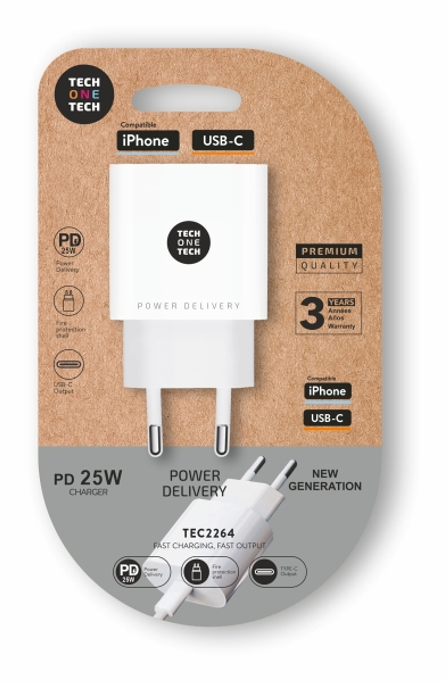 TechOneTech Cargador de Pared USB-C PD 3.0 25W - Ultrarapido 1