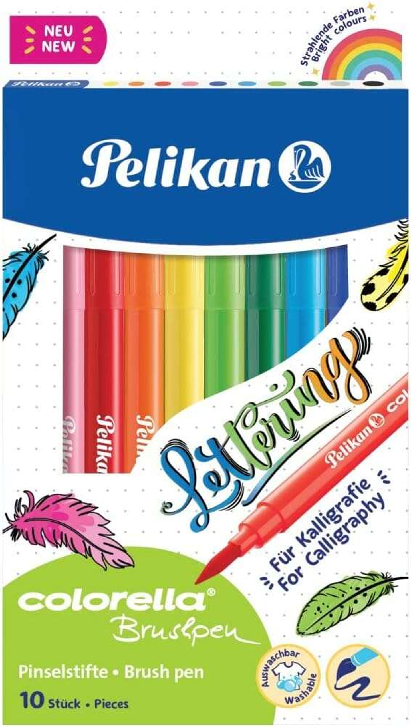 Pelikan Caja de 10 Rotuladores Brushpen - Punta de Pincel - Lavables 1