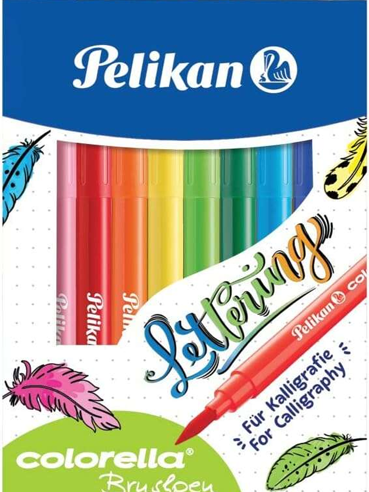 Pelikan Caja de 10 Rotuladores Brushpen - Punta de Pincel - Lavables 1