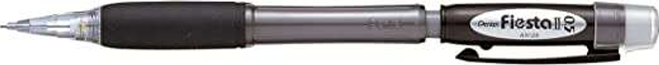 Pentel Fiesta II Portaminas HB 0.5mm con Goma - Incluye 2 Recargas - Grip de Goma - Diseño Ergonomico - Color Negro 1