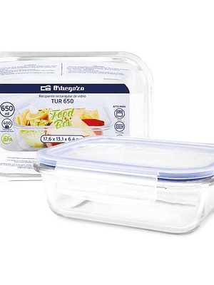 Orbegozo TUR Serie - Recipientes de Vidrio Ultrarresistentes para Cocina - Conserva - Cocina y Congela tus Alimentos con Facilidad - Capacidad de 1L