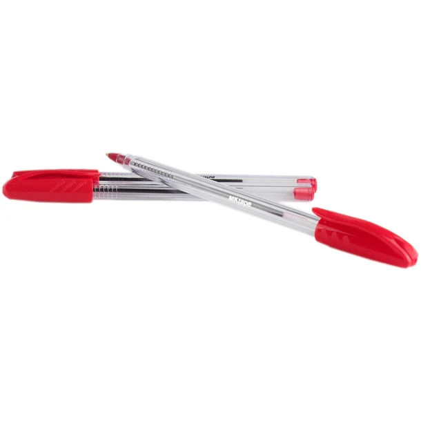 MKtape Pack de 36 Boligrafos Triangulares de Bola - Punta Redonda de 1.0mm - Escritura Suave - Color Rojo