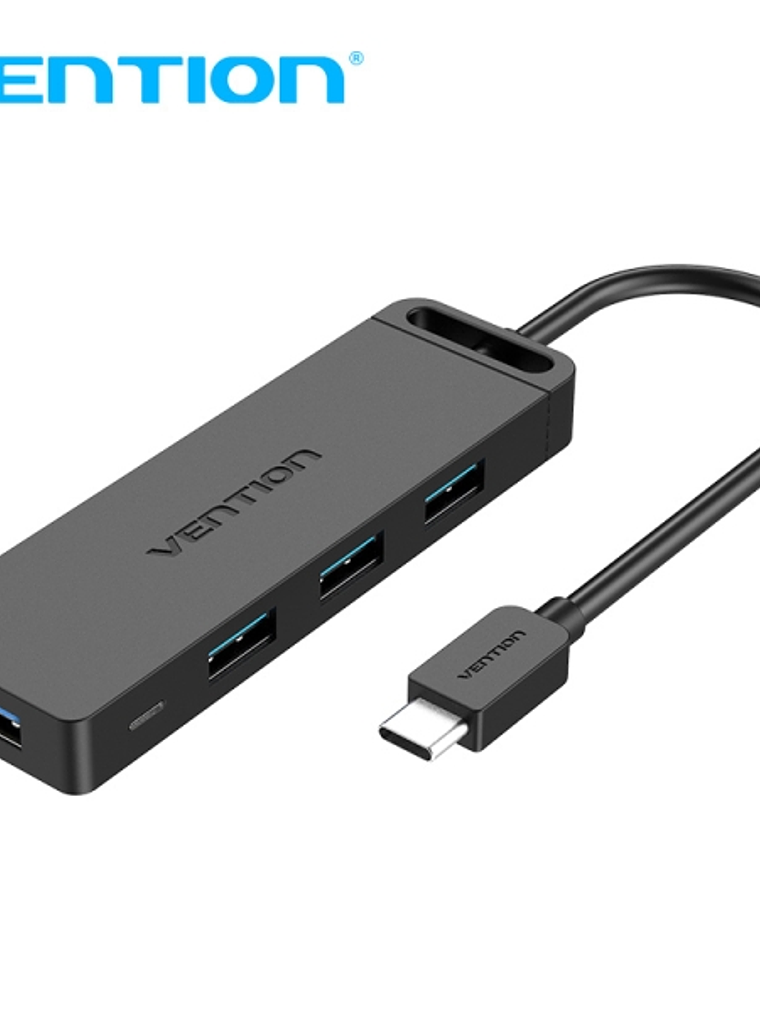 Vention Concentrador USB C a 4 Puertos - Alta Velocidad 5 Gbps - Amplia Compatibilidad - Proteccion Integrada - Color Negro 1
