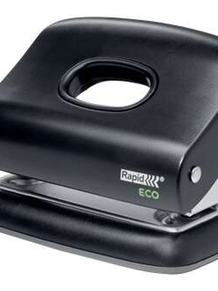 Rapid Eco Taladro Perforador - Perfora hasta 20 Hojas - Facil Vaciado - Punzones 5.5mm - Fabricado con un 74% de Plastico Reciclado Postconsumo - Colo 1