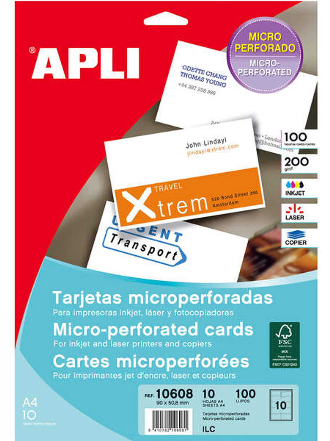 Apli Tarjetas de Visita Microperforadas Mate 200g 10 Hojas 1