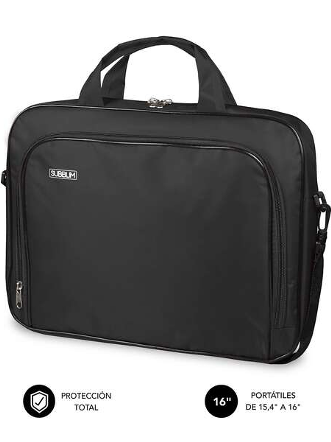 Subblim Maletin Oxford Resistente de Poliester - Interior Acolchado y Reforzado - Dos Compartimentos Separados - Bolsillo Exterior de Gran Capacidad - 1