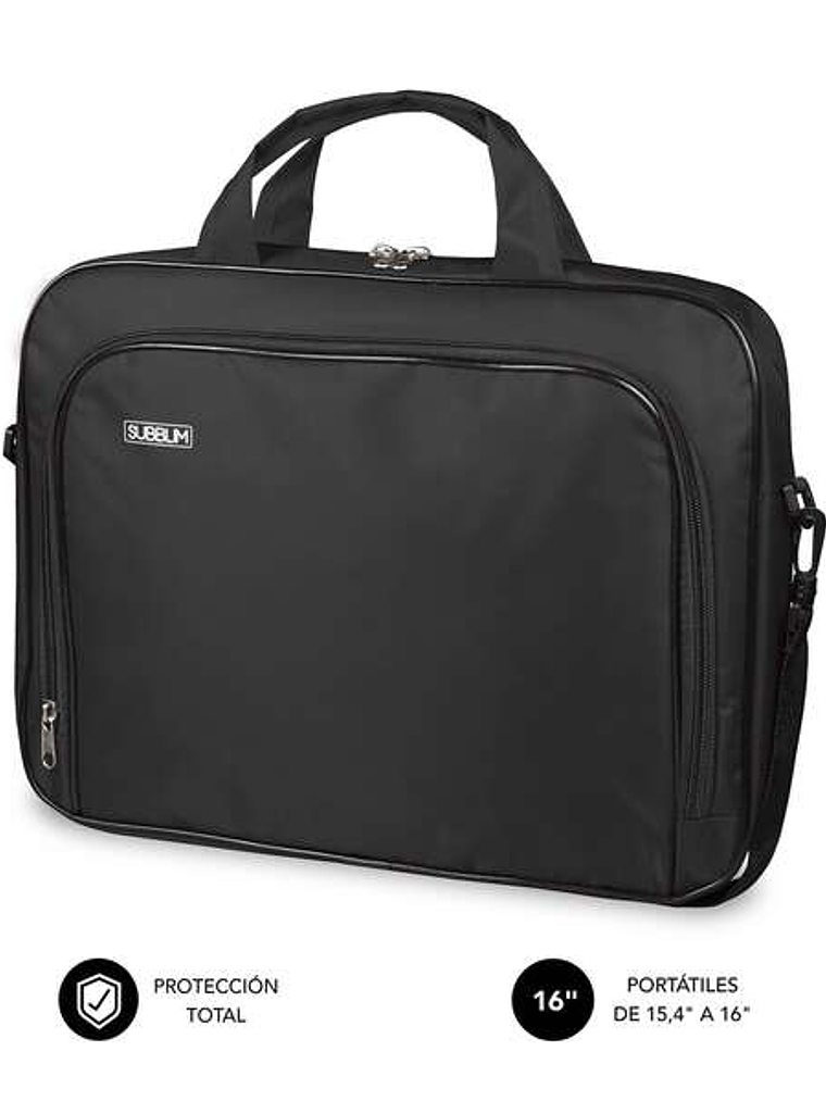 Subblim Maletin Oxford Resistente de Poliester - Interior Acolchado y Reforzado - Dos Compartimentos Separados - Bolsillo Exterior de Gran Capacidad - 1