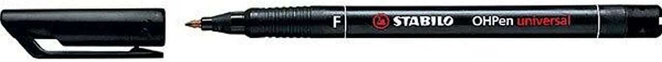 Stabilo OHPen Rotulador Permanente - Punta Fina - Trazo de 0.7mm - Agarre Antideslizante - Tapon Ventilado - Color Negro 1