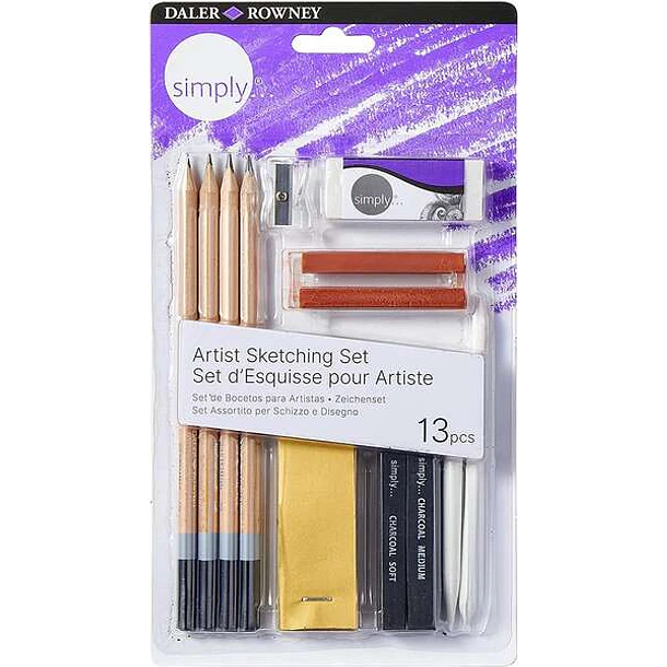 Daler Rowney Simply Pack de 13 Piezas para Dibujar y Esbozar - Idoneo para Artistas Principiantes