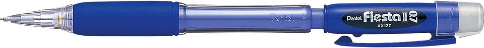 Pentel Fiesta II Portaminas HB 0.7mm con Goma - Incluye 2 Recargas - Grip de Goma - Diseño Ergonomico - Color Azul 1