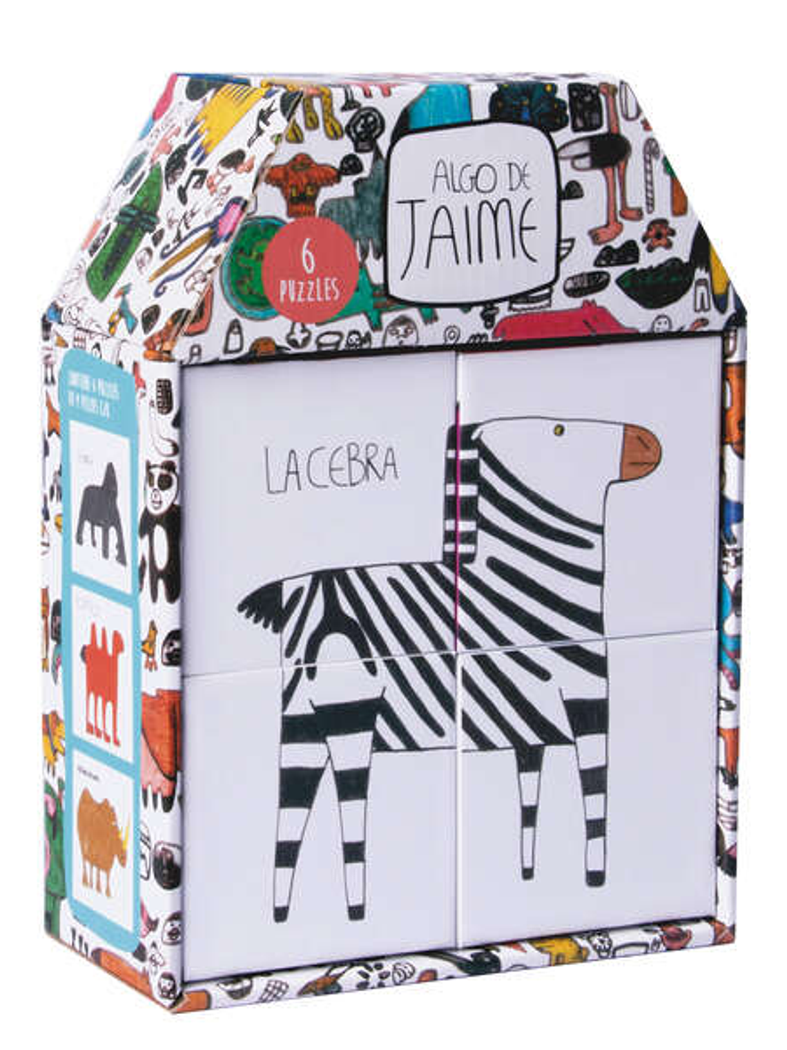 Apli Rompecabezas Infantil de 4 Cubos - Diseños de Animales - Medida 7x7cm - Desarrollo de Habilidades - Ilustrado por Jaime con Autismo - Colorido 1