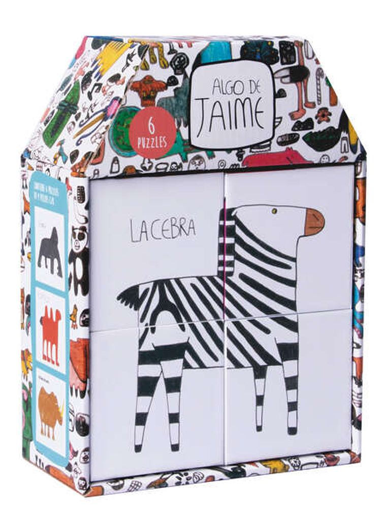 Apli Rompecabezas Infantil de 4 Cubos - Diseños de Animales - Medida 7x7cm - Desarrollo de Habilidades - Ilustrado por Jaime con Autismo - Colorido 1
