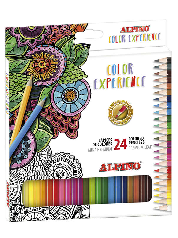 Alpino Color Experiencie Pack de 24 Lapices de Colores Premium Mina Blanda - Pintado Suave y Graduable - Colores Vivos y Brillantes - Colores Surtidos 1