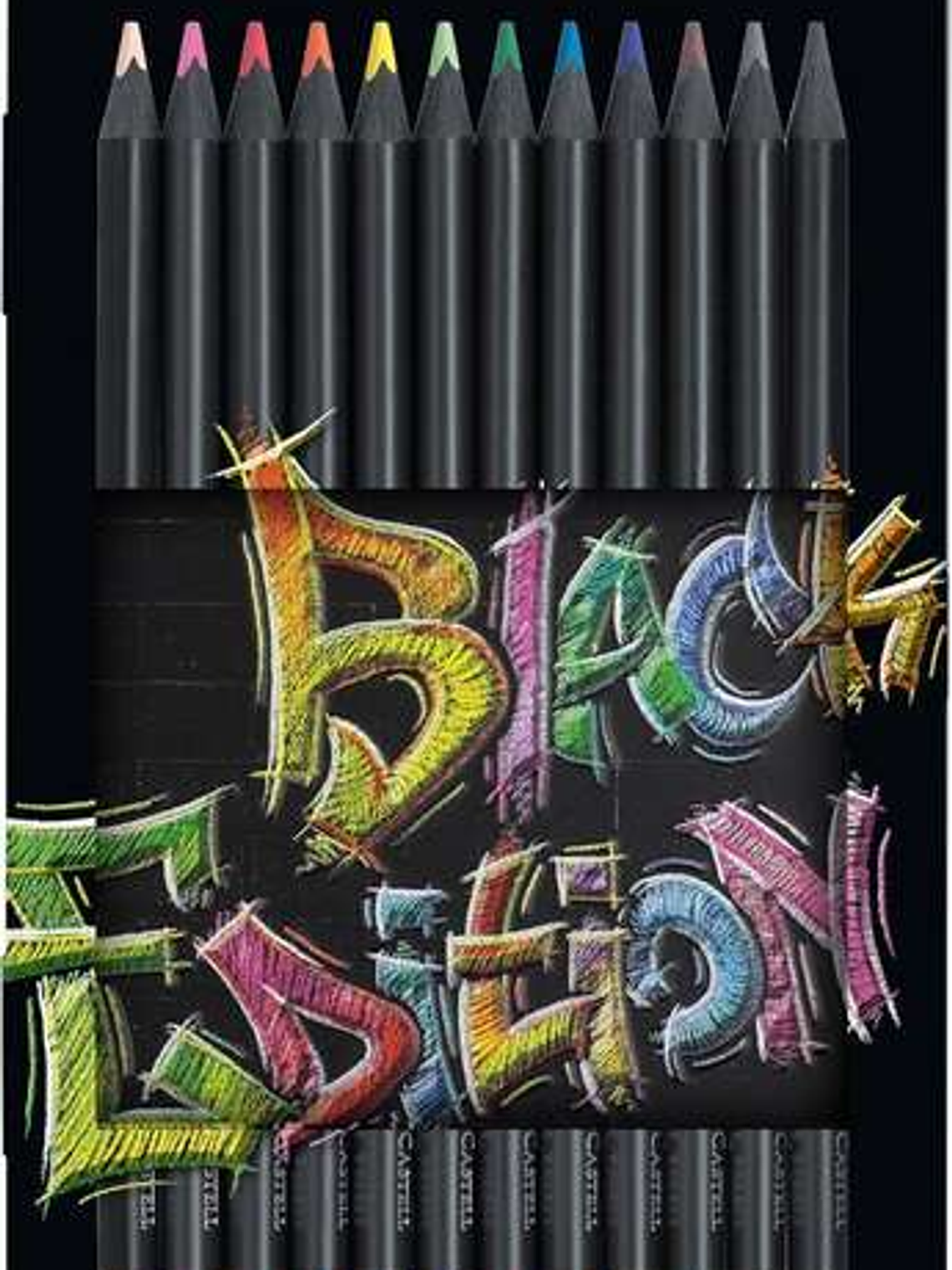 Faber-Castell Black Edition Caja Metalica de 12 Lapices de Colores - Mina Supersuave - Madera Negra - Ideales para Dibujo sobre Papel Claro, Oscuro y  1