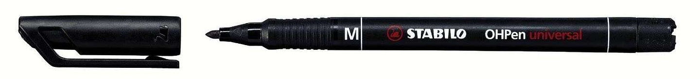 Stabilo OHPen Rotulador Permanente - Punta Media - Trazo de 1mm - Agarre Antideslizante - Tapon Ventilado - Color Negro 1