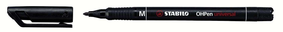 Stabilo OHPen Rotulador Permanente - Punta Media - Trazo de 1mm - Agarre Antideslizante - Tapon Ventilado - Color Negro 1