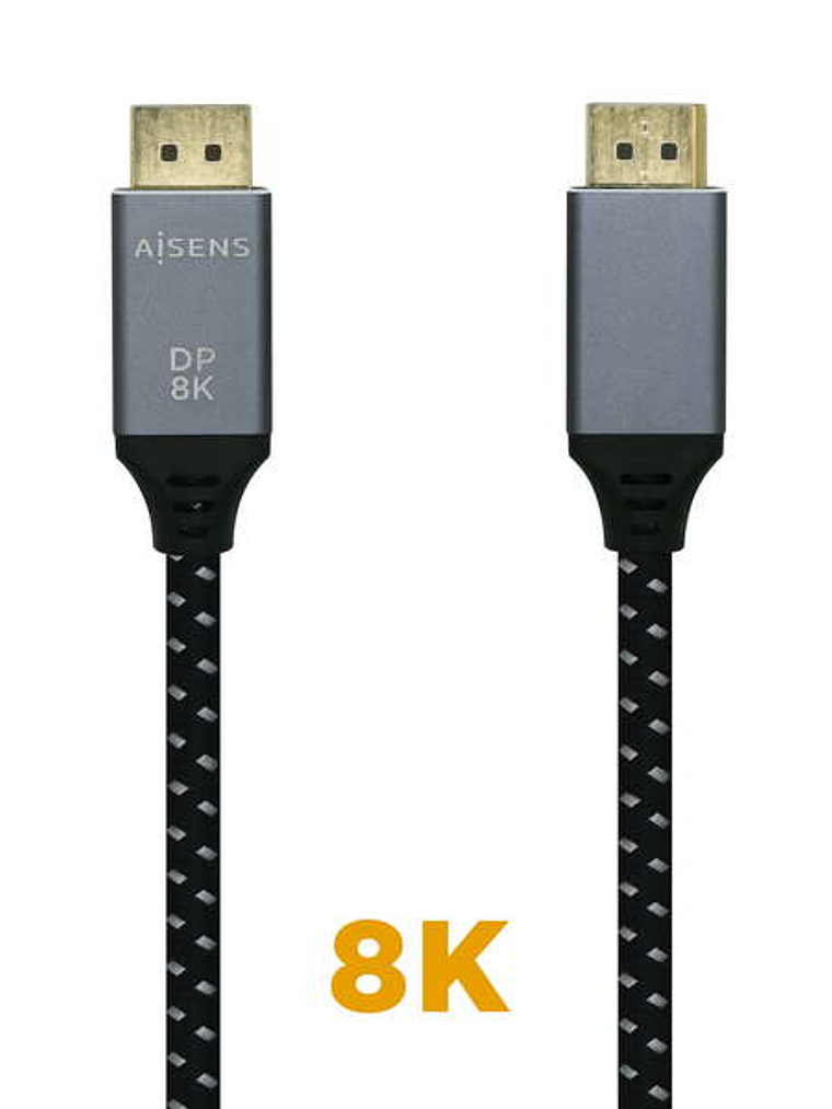 Aisens Cable Displayport V1.4 8K@60hz - DP/M-DP/M - 3.0m - Color Gris 1