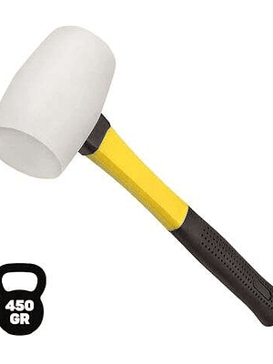 Blim Mazo para Trabajos Delicados - Peso 450 G - Cabeza de Caucho - Mango de Fibra - Color Blanco