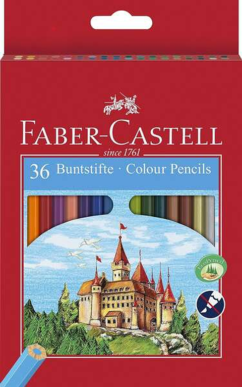 Faber-Castell Classic Colour Pack de 36 Lapices de Colores Hexagonales - Resistencia a la Rotura - Colores Surtidos