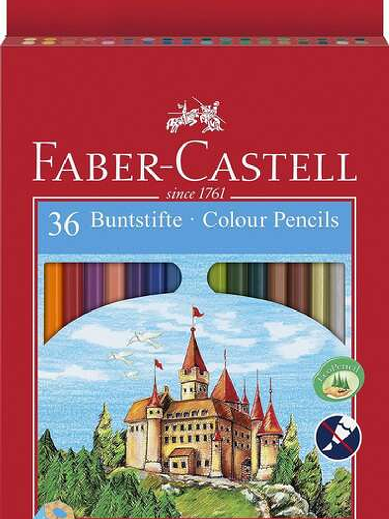 Faber-Castell Classic Colour Pack de 36 Lapices de Colores Hexagonales - Resistencia a la Rotura - Colores Surtidos 1