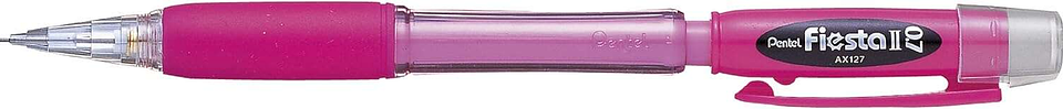 Pentel Fiesta II Portaminas HB 0.7mm con Goma - Incluye 2 Recargas - Grip de Goma - Diseño Ergonomico - Color Rosa 1