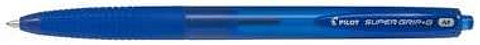 Pilot Boligrafo de Bola Retractil SuperGrip G - Punta Redonda 1.0mm - Trazo 0.4mm - Tinta de Aceite - Grip Ergonomico - Color Azul