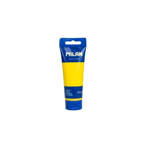 Milan Tubo de Pintura Acrilica 75ml - Pigmentos de Alta Calidad - Mezclable - Color Amarillo