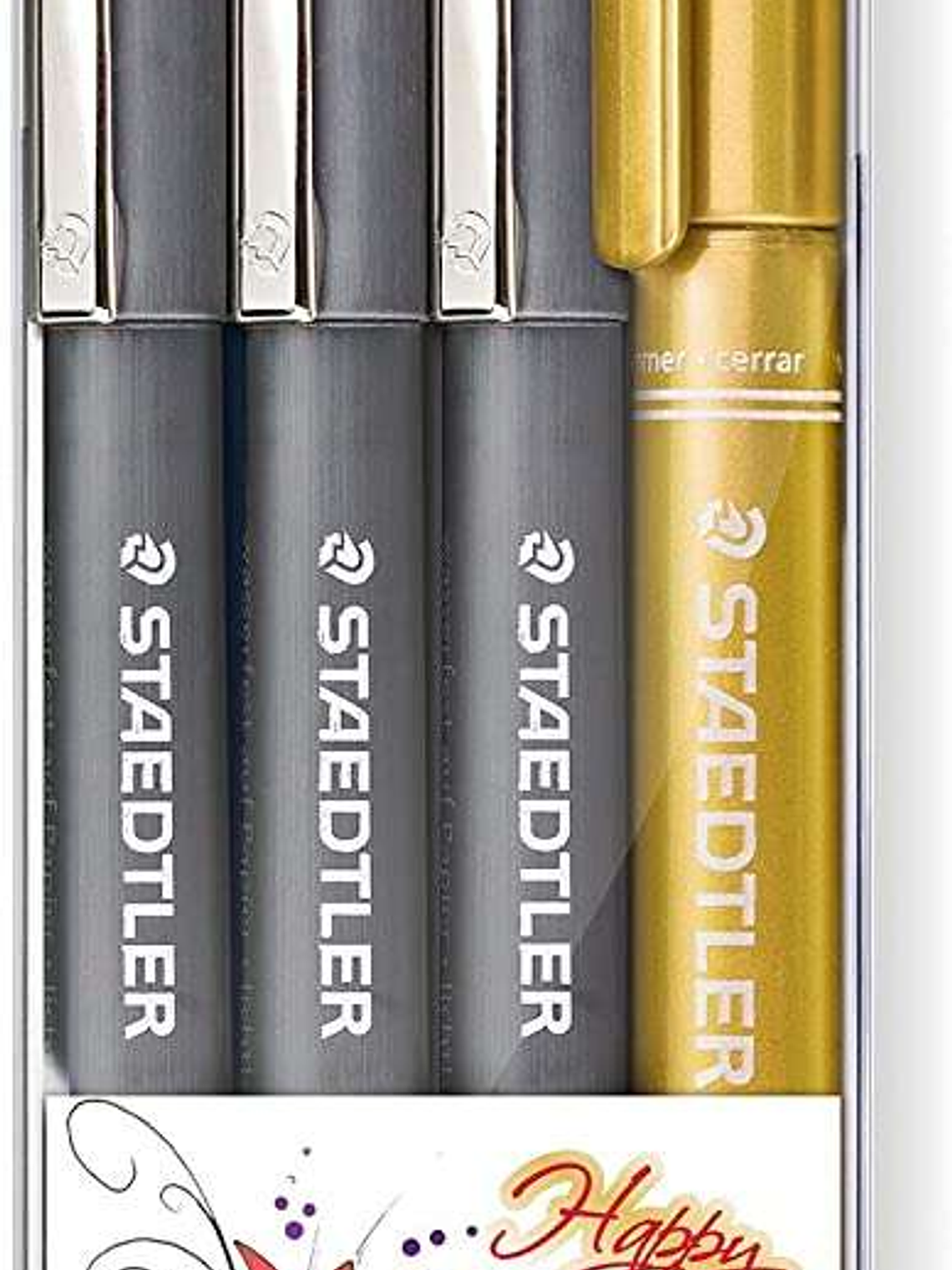 Staedtler Pigment Liner 308 Pack de 4 Rotuladores Calibrados - Trazo 0.5mm - Secado Rapido - Colores Surtidos 1