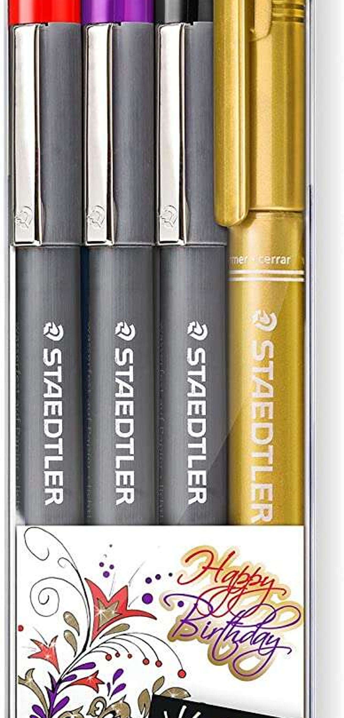 Staedtler Pigment Liner 308 Pack de 4 Rotuladores Calibrados - Trazo 0.5mm - Secado Rapido - Colores Surtidos 1