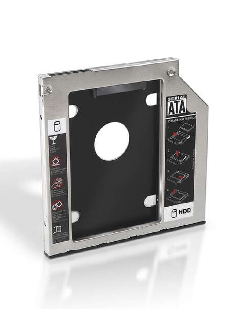 Aisens Adaptador Disco Duro de 7.0 mm para Unidad Optica Portatil de 9.5 mm - Instalar un Segundo Disco Duro 2.5