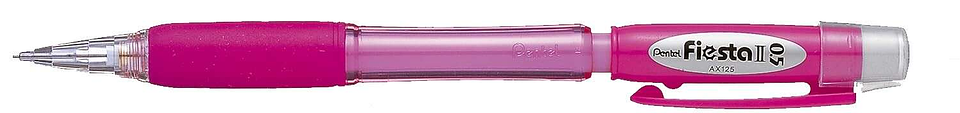 Pentel Fiesta II Portaminas HB 0.5mm con Goma - Incluye 2 Recargas - Grip de Goma - Diseño Ergonomico - Color Rosa 1