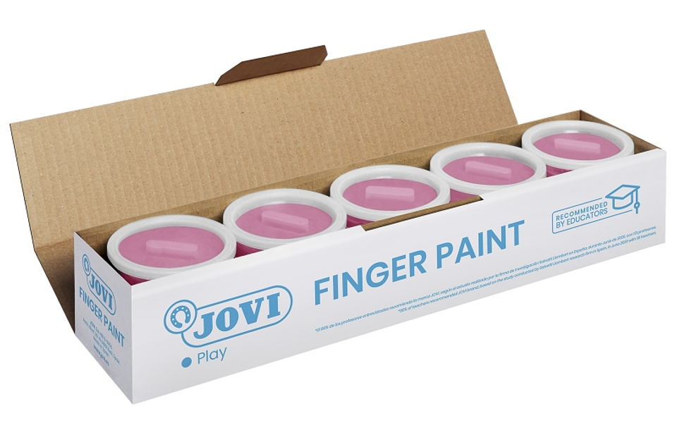 Jovi Bote de Pintura de Dedos - 125ml - Colores Mezclables - Textura Gelatinosa - Lavable - sin Gluten Ni Alergenos - No Toxico - Color Rosa 1